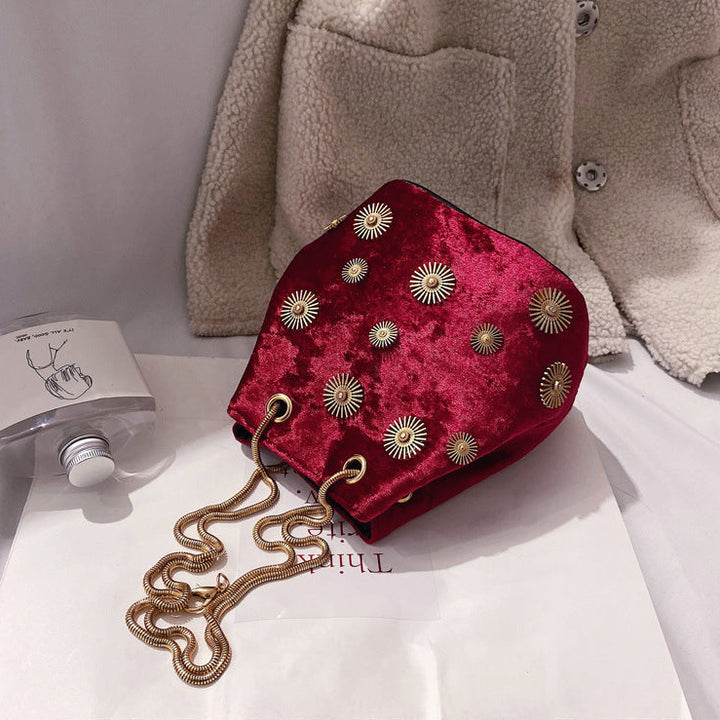 Solena Faux Velvet Bucket Bag