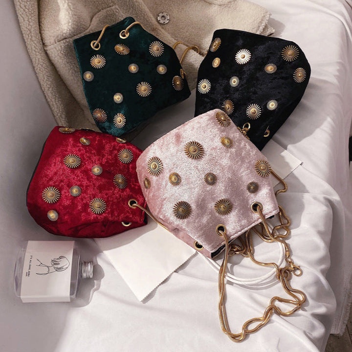 Solena Faux Velvet Bucket Bag