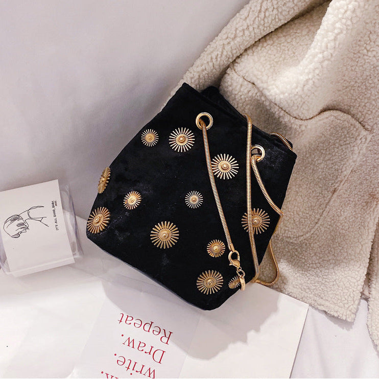 Solena Faux Velvet Bucket Bag