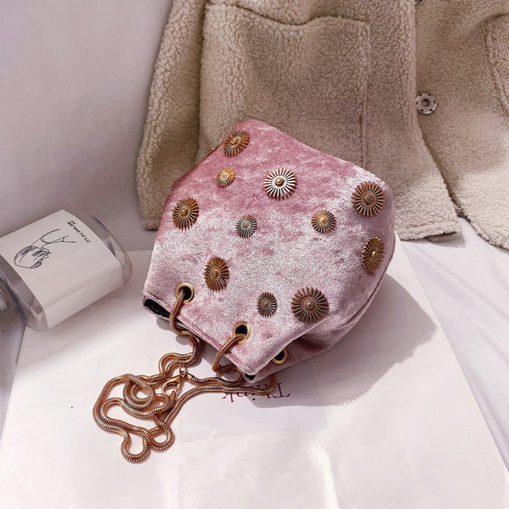 Solena Faux Velvet Bucket Bag