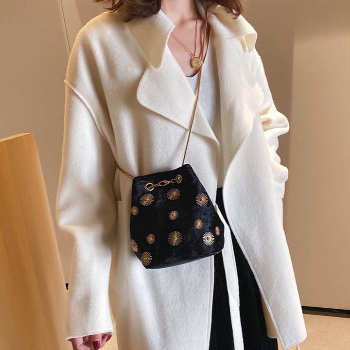 Solena Faux Velvet Bucket Bag