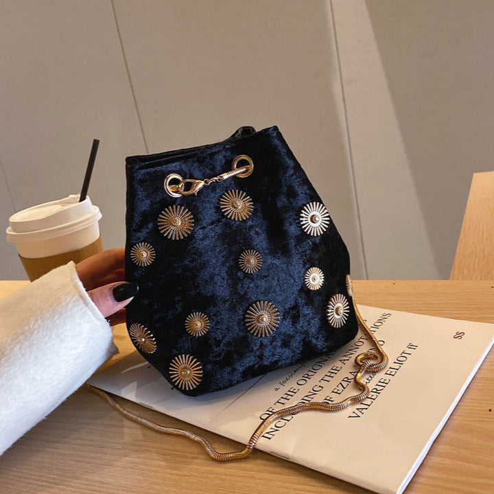 Solena Faux Velvet Bucket Bag