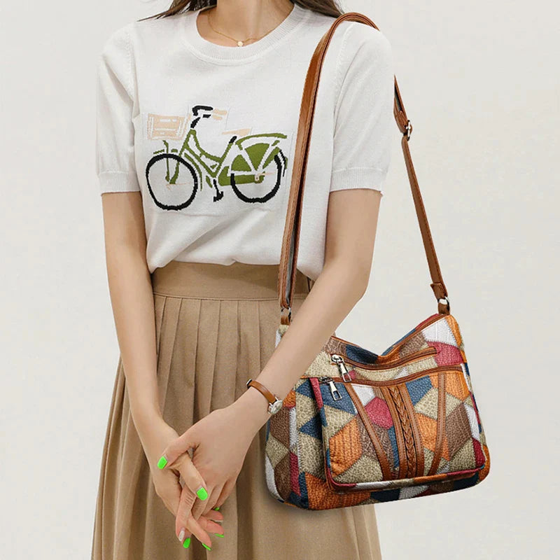 Carmela Patchwork Handbag