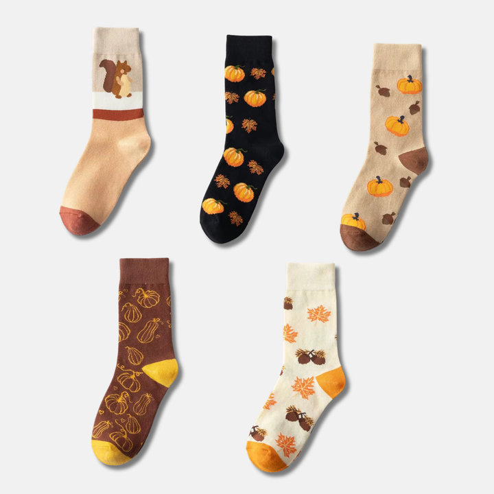 Autumn Harvest Cotton Socks