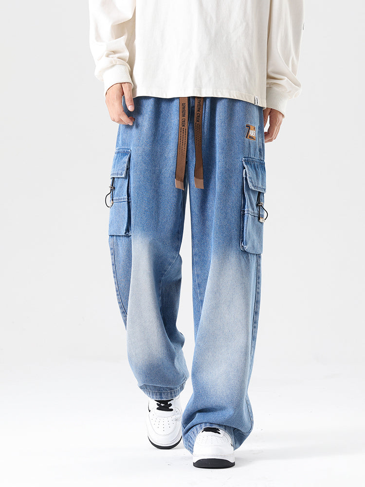 Denim Cargo Jogger Pants