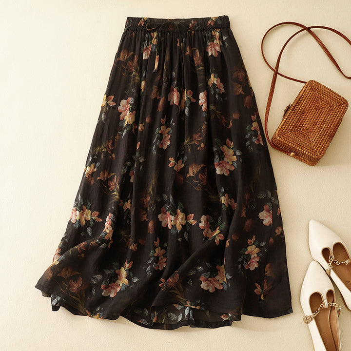 Amara Bloom Linen Skirt