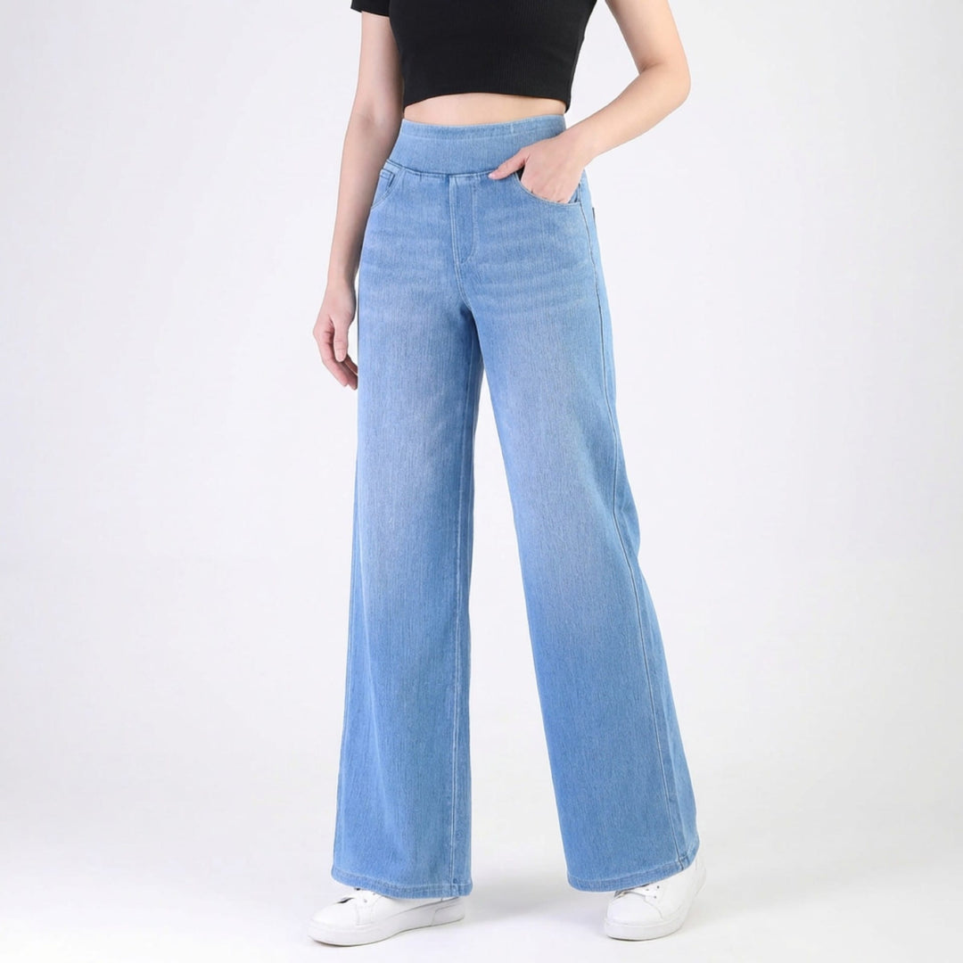 Jackson &amp; Blake  High-Waisted Stretchy Washed Knit Jeans