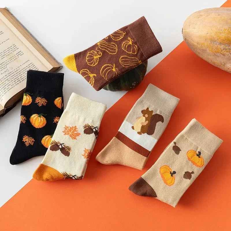 Autumn Harvest Cotton Socks