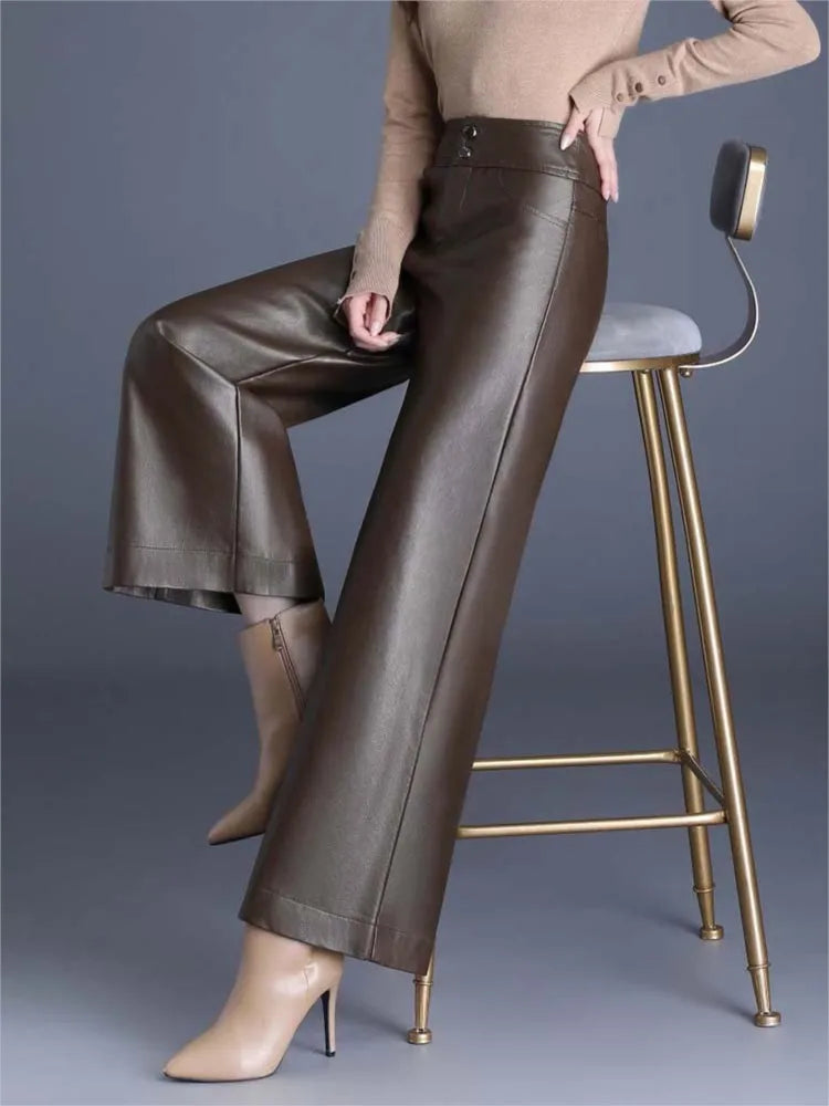 Aurelia Wide Leg Leather Pants