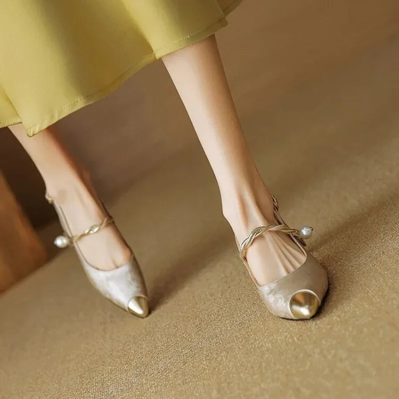 Margot Pearl Strap Pumps