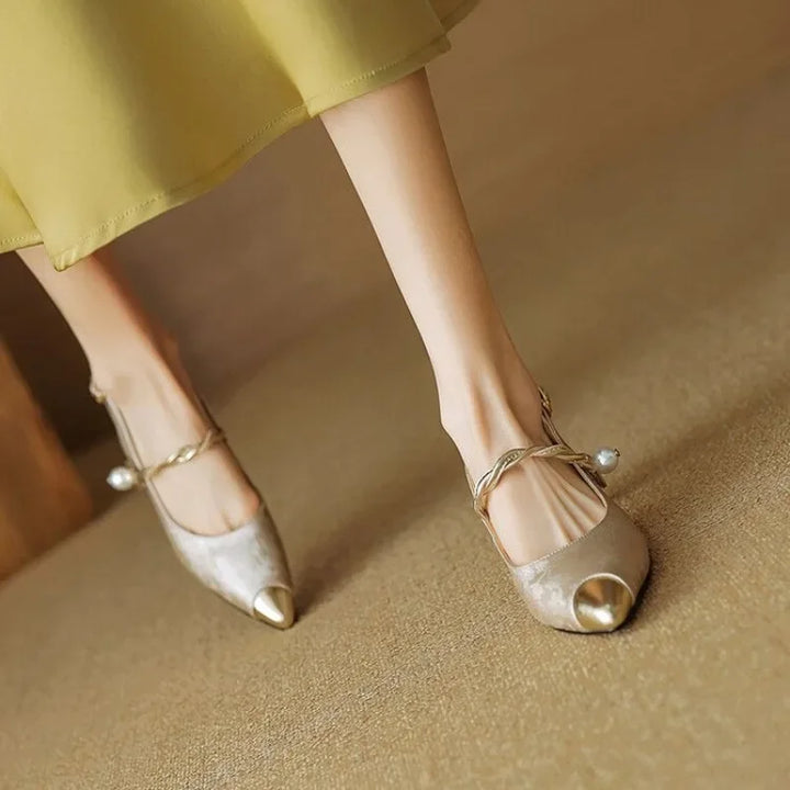 Margot Pearl Strap Pumps