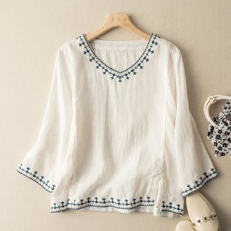 Clara Linen Blouse