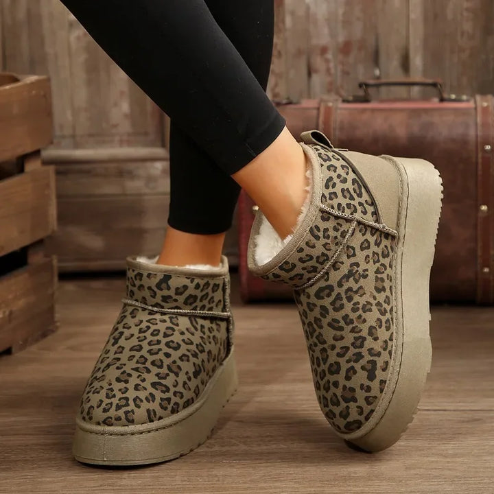 Leopard Winter Ankle Boots