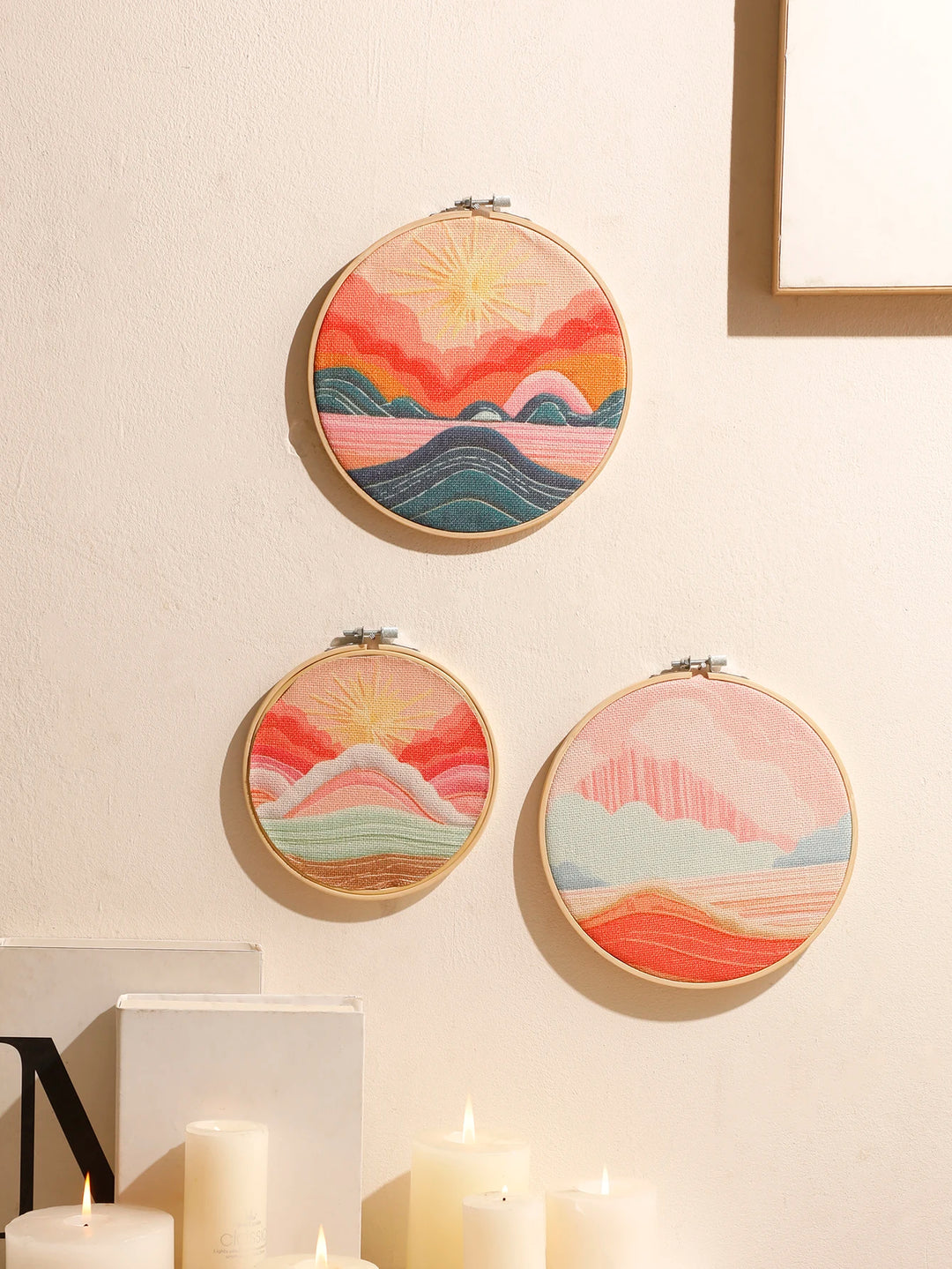 Sunset Mountain Hoop Decor