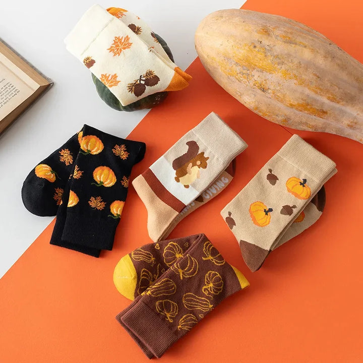 Autumn Harvest Cotton Socks
