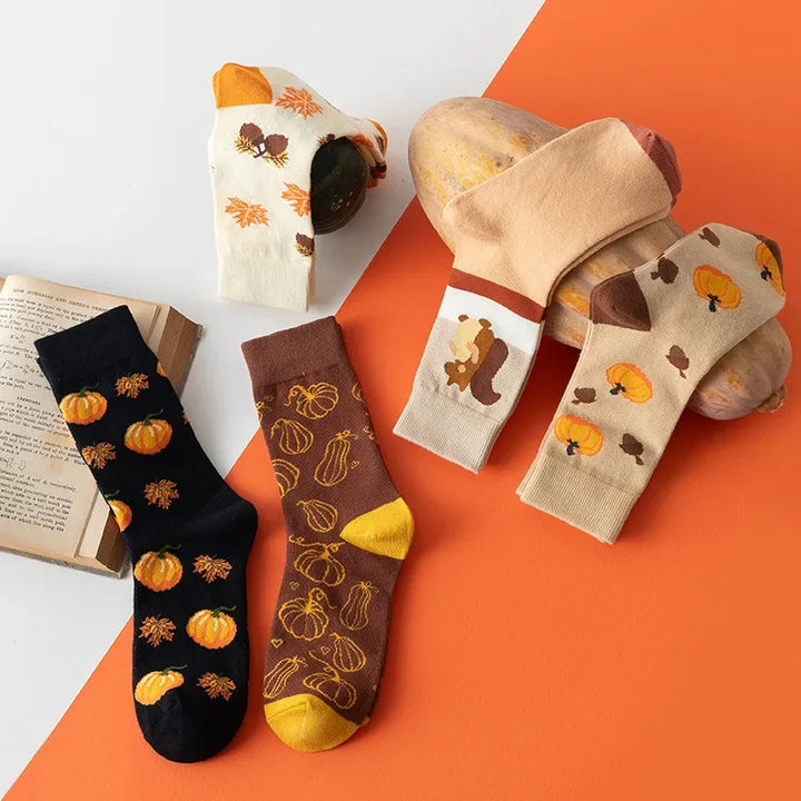 Autumn Harvest Cotton Socks