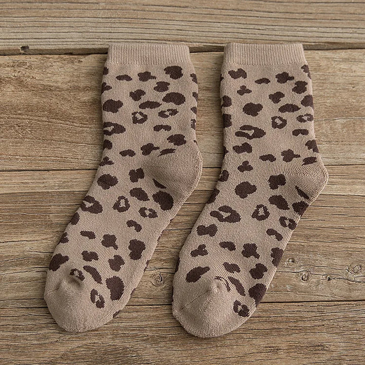 Leopard Print Cotton Socks (5-Pack)