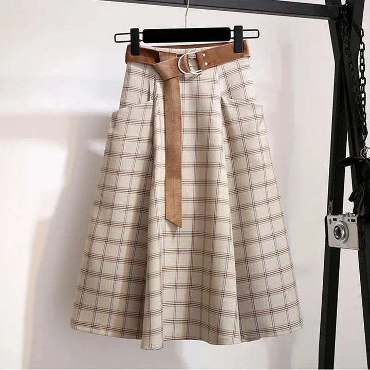 Marlowe Plaid Midi Skirt