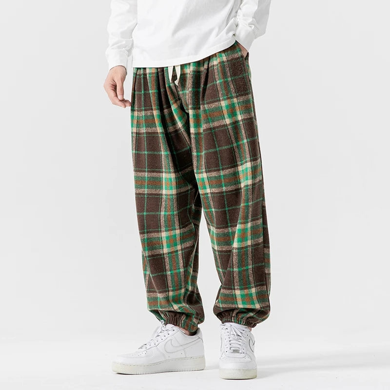 Retro Plaid Jogger Pants