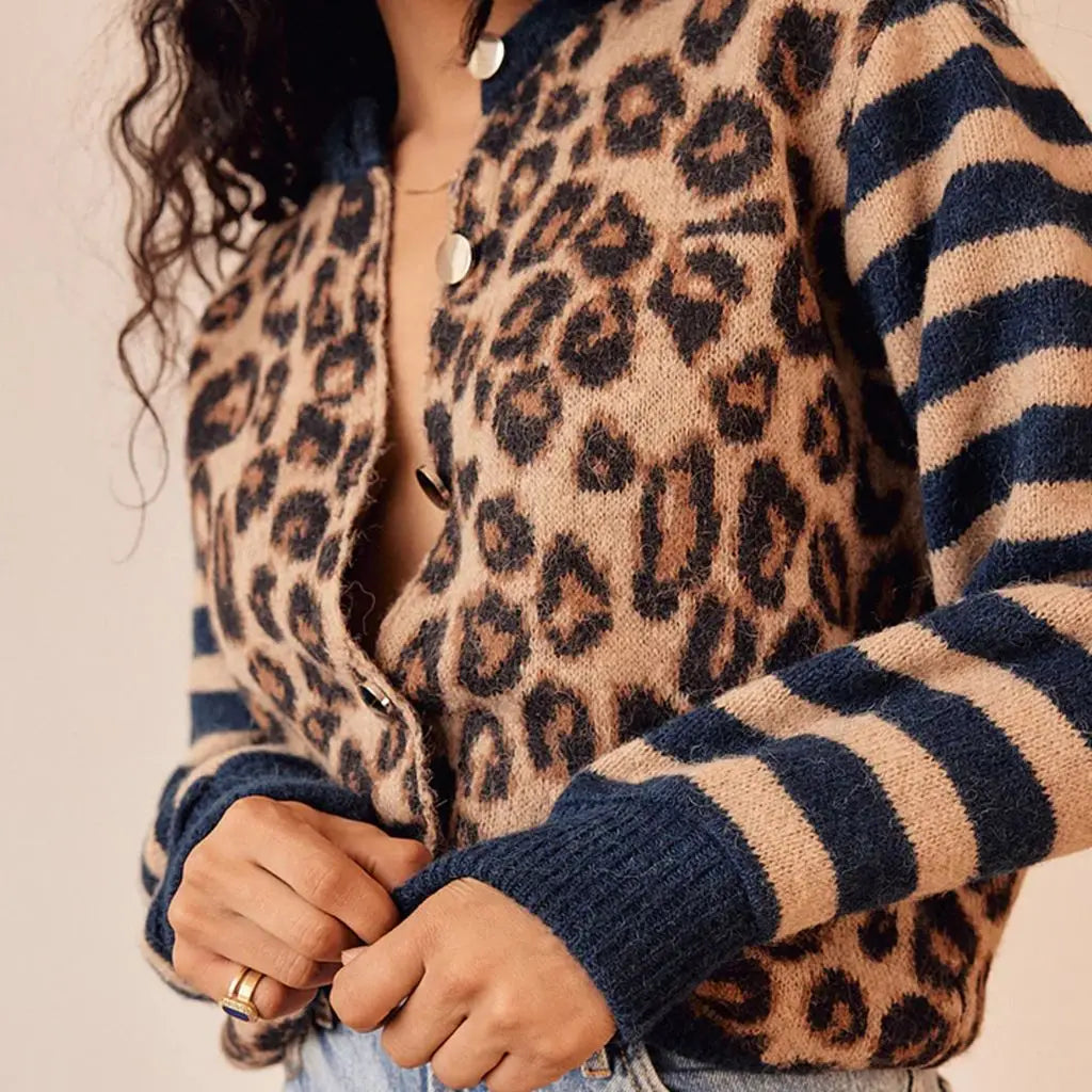 Leopard Knit Cardigan