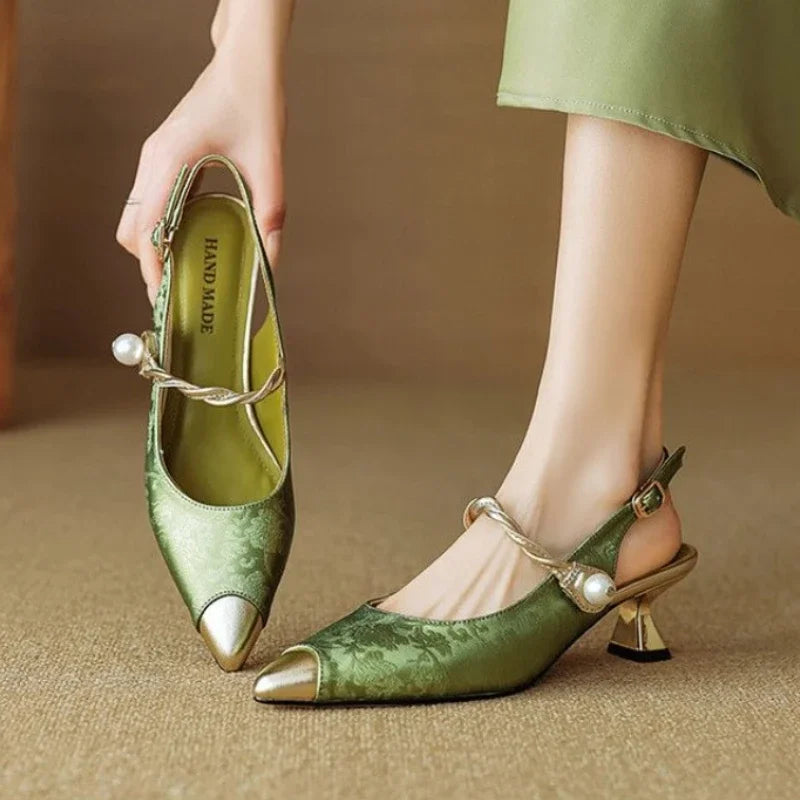 Margot Pearl Strap Pumps